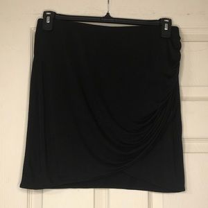 a.n.a Black Knit Faux Wrap Elastic waist Skirt Size Medium